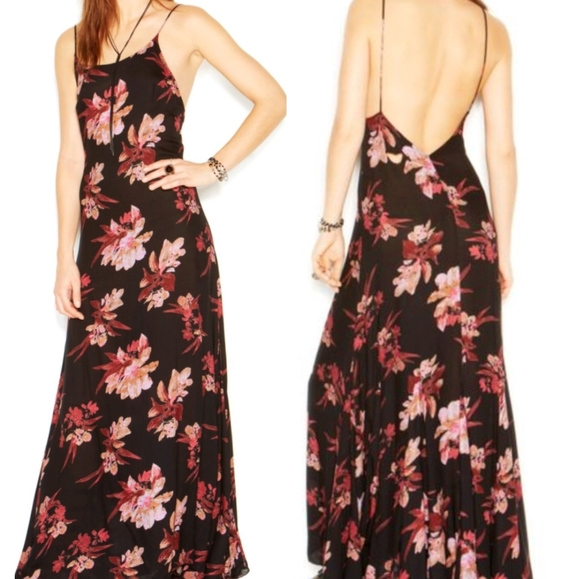 Free People Dresses & Skirts - Free People Go To Gauze Maxi Floral Red black dress